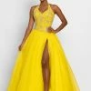 Discontinued Johnathan Kayne 2227 Embellished Halter Prom Dress Ball Gown With High Slit Ballgown Dresses