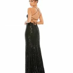 Mac Duggal 26269 Long Sequin Fitted Backless Formal Prom Dress Coreset Gown Backless Dresses