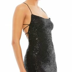 Mac Duggal 26269 Long Sequin Fitted Backless Formal Prom Dress Coreset Gown Backless Dresses