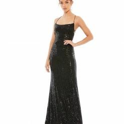 Mac Duggal 26269 Long Sequin Fitted Backless Formal Prom Dress Coreset Gown Backless Dresses