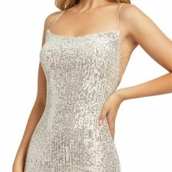 Mac Duggal 26269 Long Sequin Fitted Backless Formal Prom Dress Coreset Gown Backless Dresses