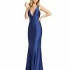 Mac Duggal IEENA 26273 Prom Dress Long Mermaid Backless V Neck Corset Mermaid Dresses
