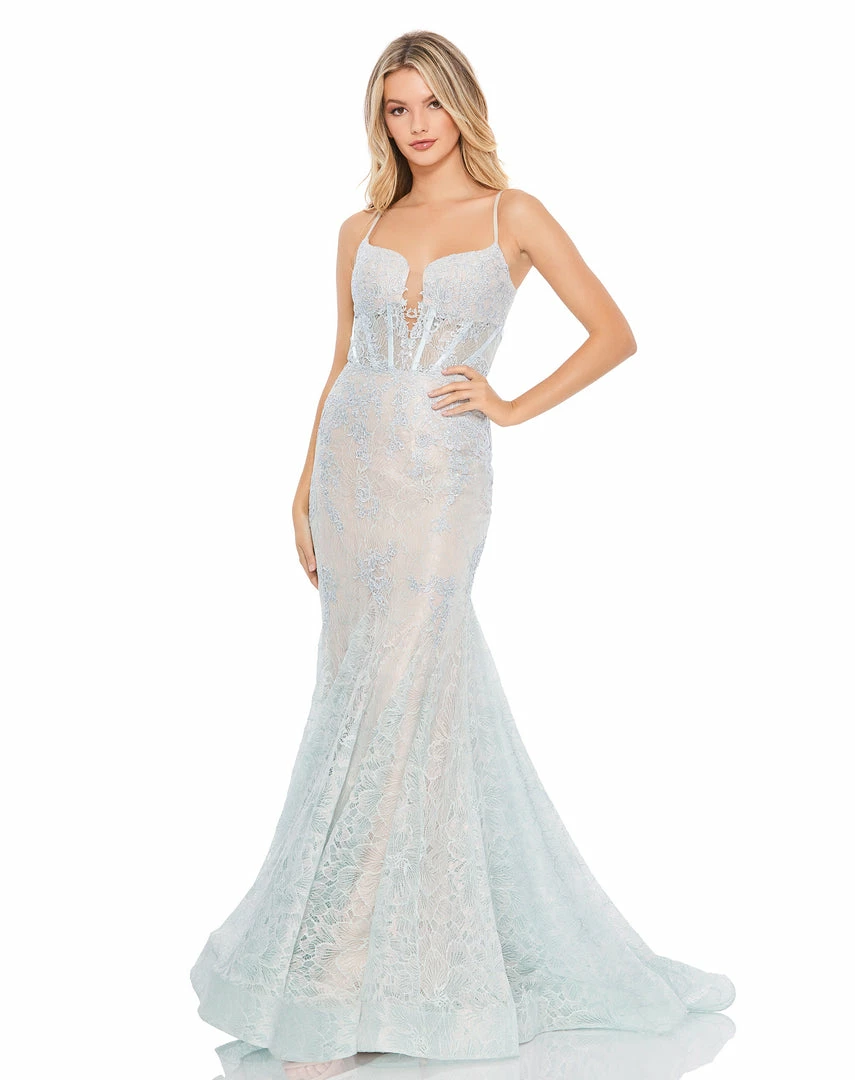 Mac Duggal 79252M Metallic Lace Sheer Corset Mermaid Prom Dress Pageant Gown Metallic Dresses 10 Mac Duggal 79252M Metallic Lace Sheer Corset Mermaid Prom Dress Pageant Gown Metallic Dresses