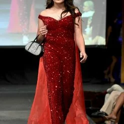 Marc Defang 8046 Sequin Velvet Jumpsuit Fun Fashion Off The Shoulder Organza Cape Sequin Dresses 11 Marc Defang 8046 Sequin Velvet Jumpsuit Fun Fashion Off The Shoulder Organza Cape Sequin Dresses