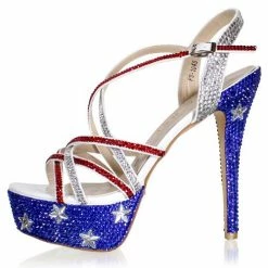 Formal Shoes Marc Defang Marc Tops USA Red White & Blue Crystal Pageant Heels Shoes