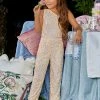 Ashley Lauren Kids Ashley Lauren 8048 Kids One Shoulder Fully Beaded Jumpsuit Pageant Fun Fashion