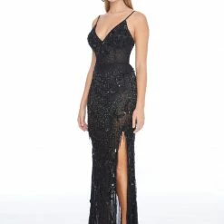 Ashleylauren Ashley Lauren 1817 Bodysuit Beaded Fringe Evening Gown Pageant Dress Prom Dress Fringe & Tassels