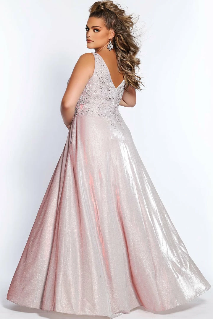 In Stock Sydney's Closet SC7311 Size 18 V Neckline A Line Prom Dress Pageant Gown Shimmer SC 7311 4 In Stock Sydney's Closet SC7311 Size 18 V Neckline A Line Prom Dress Pageant Gown Shimmer SC 7311
