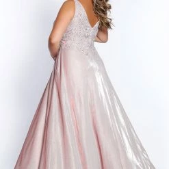 In Stock Sydney's Closet SC7311 Size 22 V Neckline A Line Prom Dress Pageant Gown Shimmer SC 7311