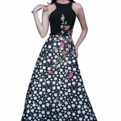 In Stock Nina Canacci 1358 A Line Prom Dress Polka Dots And Roses Evening Gown Ballgown Dresses