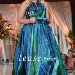 In Stock Ballgown Dresses Tease Prom 2019 Size 20 Cotton Candy High Neckline Shimmer Prom Dress Ball Gown