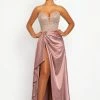 Discontinued Corset Dresses Johnathan Kayne 2235 Plunging Sweetheart Neckline Prom Dress Embellished Slit
