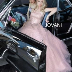 JVN By Jovani Ballgown Dresses Jovani JVN02875 Glitter Ombre Strapless A Line Ballgown Prom Dress Formal Pageant
