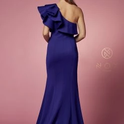 Nox Anabel E467 Long Fitted One Shoulder Prom Dress Slit Formal Evening Gown Pageant