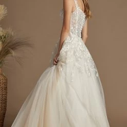 Nox Anabel JH925 Long A Line Ballgown Wedding Dress Sheer Lace Off The Shoulder Bridal Gown Ballgown Dresses