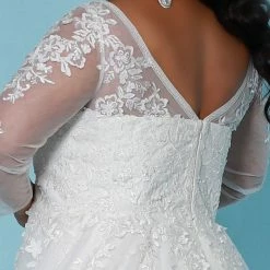 Sydney's Closet SC5275 Skye Wedding Dress Sheer Lace Long Sleeves A Line SC 5275