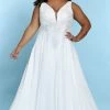Sydney's Closet SC5249 V Neckline A Line Wedding Dress Plus Sized SC 5249 Fiona