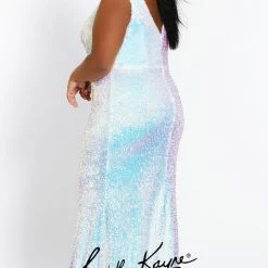 Johnathan Kayne For Sydney's Closet JK2109 Sequin Cape Prom Dress Plus Sized Mermaid JK 2109