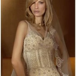In Stock San Patrick La Sposa BAGDAD Size 12 Champagne Boho Wedding Dress Vintage Gown
