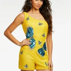 Ashleylauren Ashley Lauren 4492 Fully Beaded Butterfly Romper 10 Ashleylauren Ashley Lauren 4492 Fully Beaded Butterfly Romper