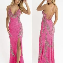 In Stock Primavera Couture 3211 Size 6 Sequin Prom Dress Pageant Gown Evening Formal Wear Side Slit Backless Dresses 66 In Stock Primavera Couture 3211 Size 6 Sequin Prom Dress Pageant Gown Evening Formal Wear Side Slit Backless Dresses