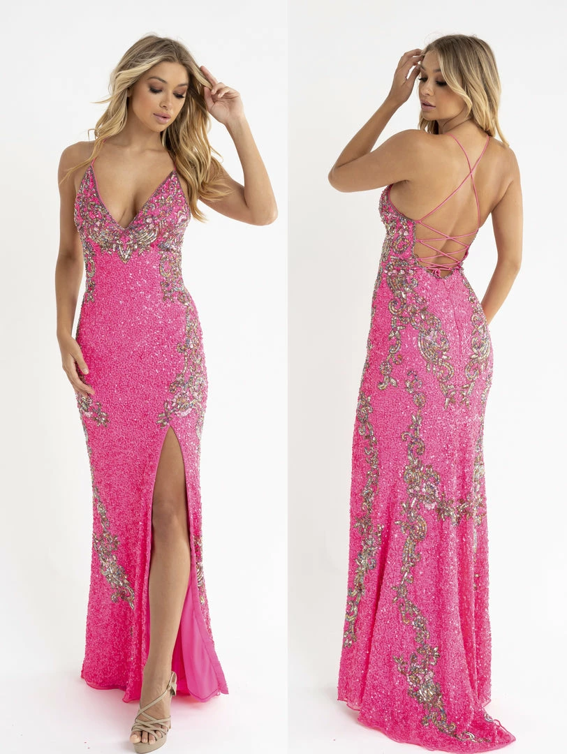 In Stock Primavera Couture 3211 Size 6 Sequin Prom Dress Pageant Gown Evening Formal Wear Side Slit Backless Dresses 9 In Stock Primavera Couture 3211 Size 6 Sequin Prom Dress Pageant Gown Evening Formal Wear Side Slit Backless Dresses