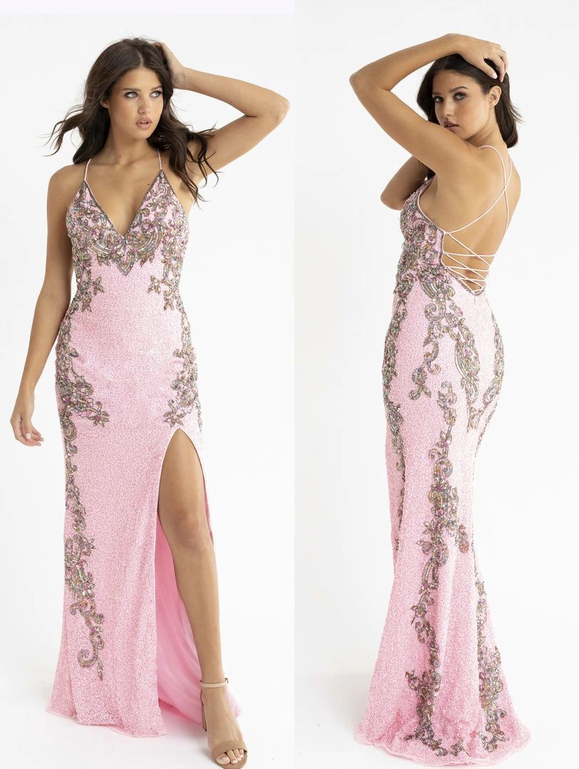 In Stock Primavera Couture 3211 Size 6 Sequin Prom Dress Pageant Gown Evening Formal Wear Side Slit Backless Dresses 10 In Stock Primavera Couture 3211 Size 6 Sequin Prom Dress Pageant Gown Evening Formal Wear Side Slit Backless Dresses