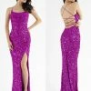 In Stock Primavera Couture 3290 Size 0 Fuchsia Prom Dress Sequins Long Fitted Tie Back Scoop Neckline 2 In Stock Primavera Couture 3290 Size 0 Fuchsia Prom Dress Sequins Long Fitted Tie Back Scoop Neckline