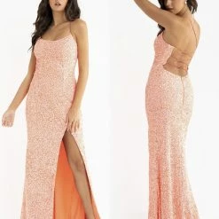 In Stock Primavera Couture 3290 Size 0 Fuchsia Prom Dress Sequins Long Fitted Tie Back Scoop Neckline 164 In Stock Primavera Couture 3290 Size 0 Fuchsia Prom Dress Sequins Long Fitted Tie Back Scoop Neckline