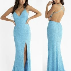 In Stock Primavera Couture 3291 AB Ivory Prom Dress Size 6 Long Fitted Backless Sequin Formal Evening Gown Backless Dresses 55 In Stock Primavera Couture 3291 AB Ivory Prom Dress Size 6 Long Fitted Backless Sequin Formal Evening Gown Backless Dresses