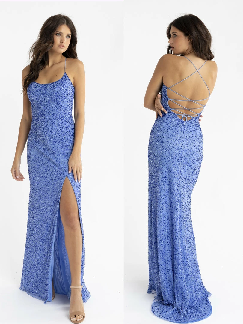 In Stock Backless Dresses Primavera Couture 3413 Size 8 Scoop Neckline Beaded Sequins Prom Dress Open Back Slit 11 In Stock Backless Dresses Primavera Couture 3413 Size 8 Scoop Neckline Beaded Sequins Prom Dress Open Back Slit