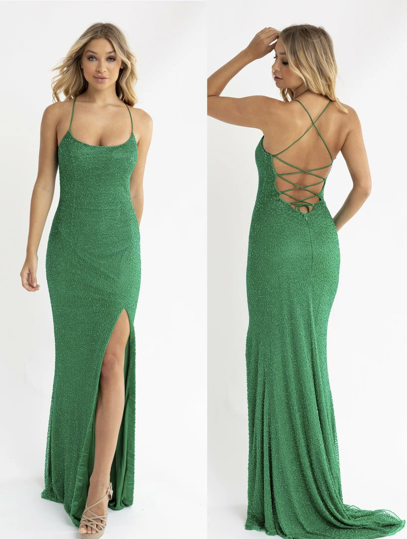 In Stock Backless Dresses Primavera Couture 3413 Size 8 Scoop Neckline Beaded Sequins Prom Dress Open Back Slit 12 In Stock Backless Dresses Primavera Couture 3413 Size 8 Scoop Neckline Beaded Sequins Prom Dress Open Back Slit