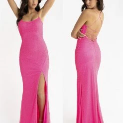 Backless Dresses Primavera Couture 3413 Scoop Neckline Beaded Sequins Prom Dress Open Back Slit 66 Backless Dresses Primavera Couture 3413 Scoop Neckline Beaded Sequins Prom Dress Open Back Slit