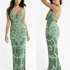 Primavera Couture 3433 Long V Neckline Sequin Prom Dress Embellished Straight Skirt 73 Primavera Couture 3433 Long V Neckline Sequin Prom Dress Embellished Straight Skirt