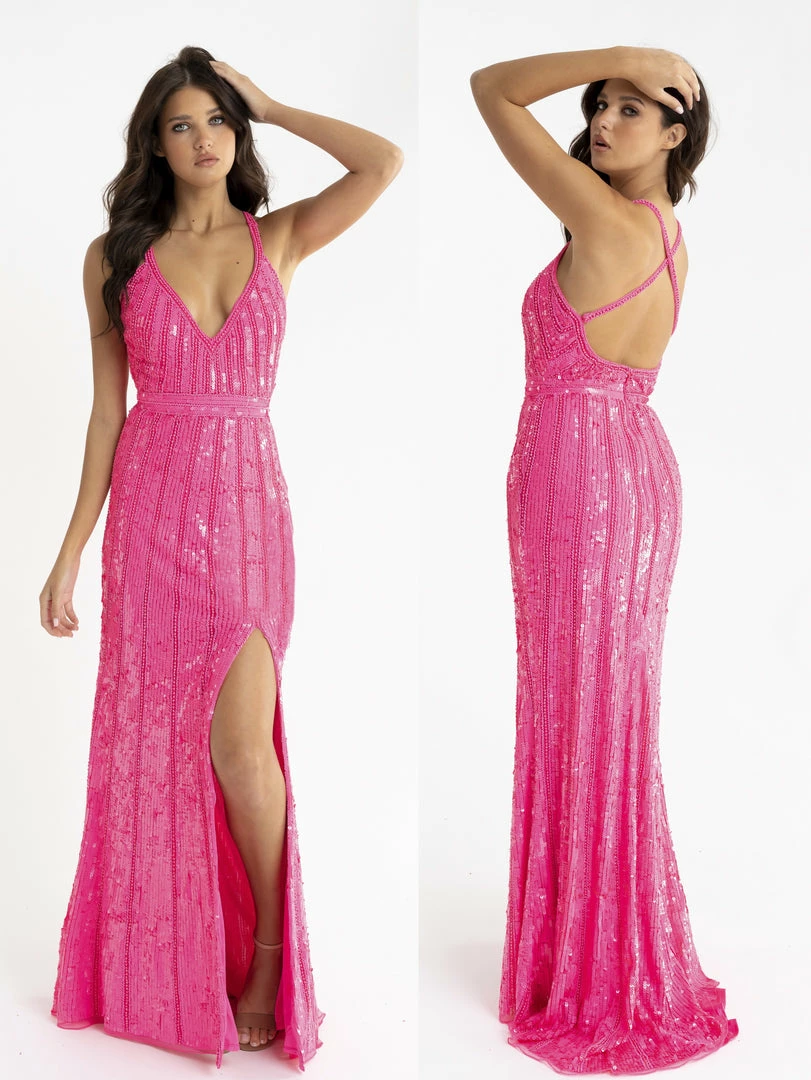 Backless Dresses Primavera Couture 3441 Sequin Embellished Prom Dress Iridescent Evening Gown 4 Backless Dresses Primavera Couture 3441 Sequin Embellished Prom Dress Iridescent Evening Gown