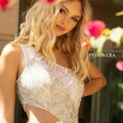 In Stock Primavera Couture 3504 Pink Cocktail Dress One Shoulder Sequin Beaded Short Dress Size 10 48 In Stock Primavera Couture 3504 Pink Cocktail Dress One Shoulder Sequin Beaded Short Dress Size 10