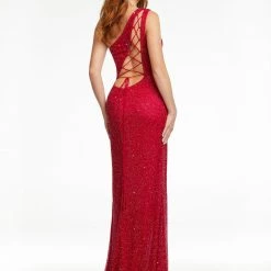 Ashleylauren Ashley Lauren 11189 Beaded One Shoulder Evening Gown With Lace Up Back 22 Ashleylauren Ashley Lauren 11189 Beaded One Shoulder Evening Gown With Lace Up Back