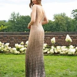 Discontinued Fringe & Tassels Primavera Couture 3031 Long Fringe Embellished Prom Dress Evening Gown Formal Dress