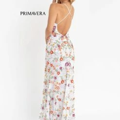 Primavera Couture 3073 Long Beaded Floral Print Prom Dress Evening Gown V Neckline Slit Sequin Dresses 166 Primavera Couture 3073 Long Beaded Floral Print Prom Dress Evening Gown V Neckline Slit Sequin Dresses