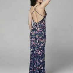 Primavera Couture 3073 Long Beaded Floral Print Prom Dress Evening Gown V Neckline Slit Sequin Dresses 150 Primavera Couture 3073 Long Beaded Floral Print Prom Dress Evening Gown V Neckline Slit Sequin Dresses