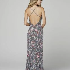 Primavera Couture 3073 Long Beaded Floral Print Prom Dress Evening Gown V Neckline Slit Sequin Dresses 145 Primavera Couture 3073 Long Beaded Floral Print Prom Dress Evening Gown V Neckline Slit Sequin Dresses