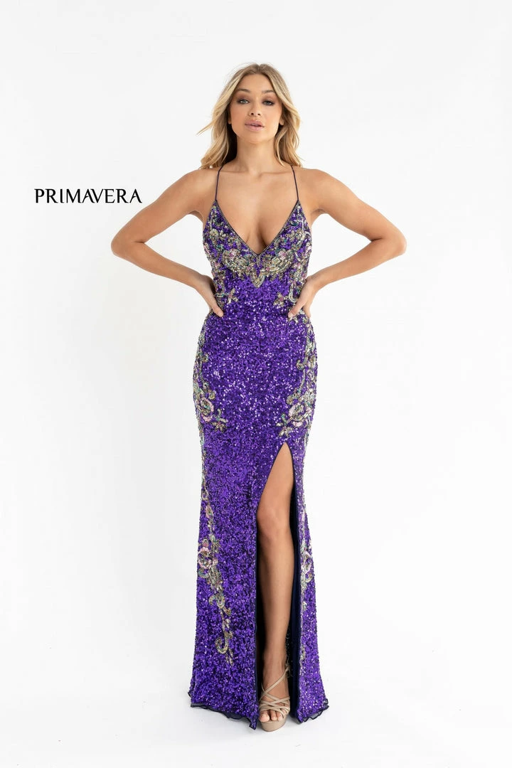 In Stock Backless Dresses Primavera Couture 3211 Size 10 Black Sequin Prom Dress Pageant Gown Evening Formal Wear Side Slit 24 In Stock Backless Dresses Primavera Couture 3211 Size 10 Black Sequin Prom Dress Pageant Gown Evening Formal Wear Side Slit