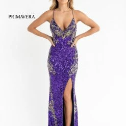 In Stock Backless Dresses Primavera Couture 3211 Size 6 Sequin Prom Dress Pageant Gown Evening Formal Wear Side Slit
