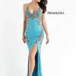 In Stock Primavera Couture 3211 Neon Pink Size 10 Sequin Prom Dress Pageant Gown Evening Formal Wear Side Slit Backless Dresses