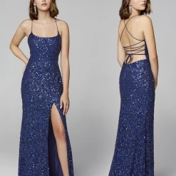 In Stock Primavera Couture 3290 Size 0 Fuchsia Prom Dress Sequins Long Fitted Tie Back Scoop Neckline 155 In Stock Primavera Couture 3290 Size 0 Fuchsia Prom Dress Sequins Long Fitted Tie Back Scoop Neckline