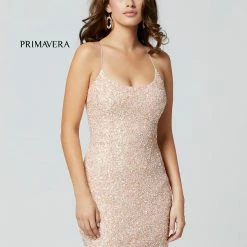 Primavera 3351 Red Cocktail Dress Short Fitted Sequin Backless Homecoming Dress 50 Primavera 3351 Red Cocktail Dress Short Fitted Sequin Backless Homecoming Dress