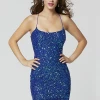 Backless Dresses Primavera 3351 Blue Cocktail Dress Short Fitted Sequin Backless Homecoming Dress 2 Backless Dresses Primavera 3351 Blue Cocktail Dress Short Fitted Sequin Backless Homecoming Dress