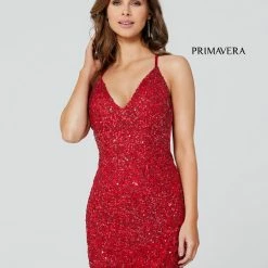 Primavera Couture 3352 Short Fitted Beaded Backless Cocktail Dress Homecoming Backless Dresses 78 Primavera Couture 3352 Short Fitted Beaded Backless Cocktail Dress Homecoming Backless Dresses