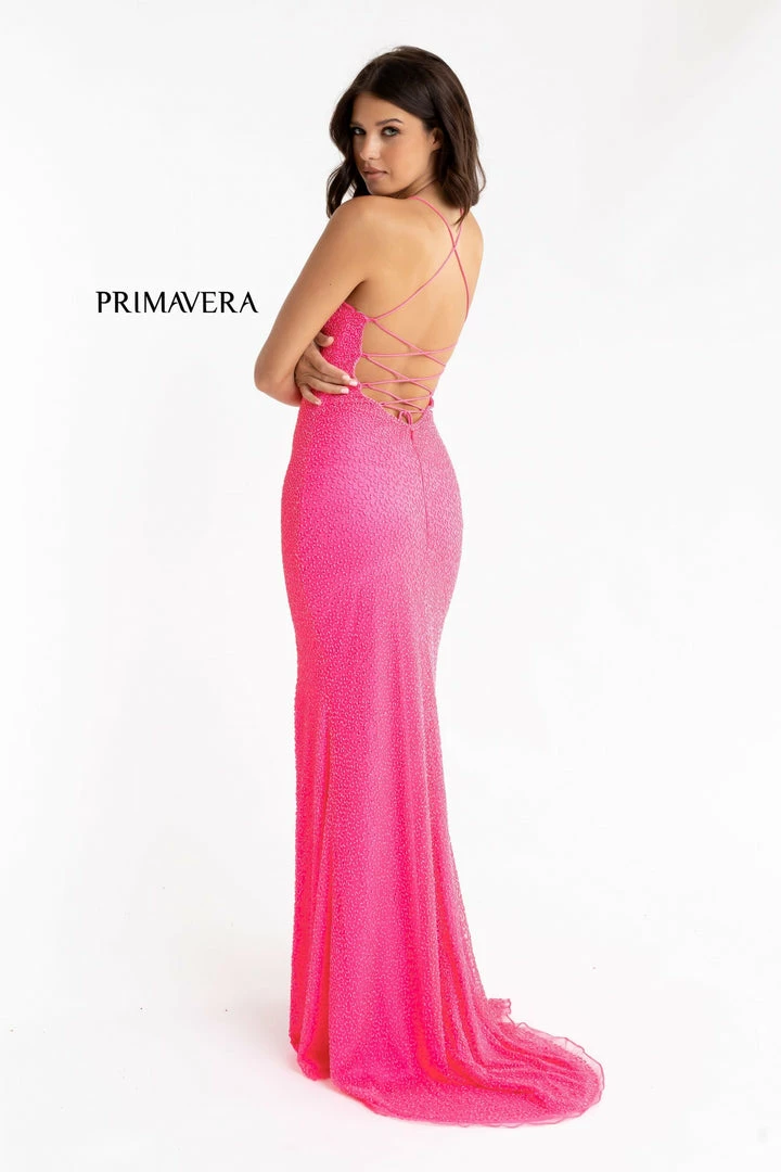 In Stock Backless Dresses Primavera Couture 3413 Size 8 Scoop Neckline Beaded Sequins Prom Dress Open Back Slit 50 In Stock Backless Dresses Primavera Couture 3413 Size 8 Scoop Neckline Beaded Sequins Prom Dress Open Back Slit