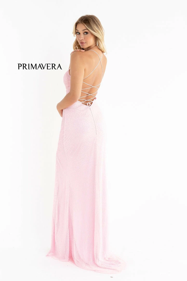 In Stock Backless Dresses Primavera Couture 3413 Size 8 Scoop Neckline Beaded Sequins Prom Dress Open Back Slit 42 In Stock Backless Dresses Primavera Couture 3413 Size 8 Scoop Neckline Beaded Sequins Prom Dress Open Back Slit
